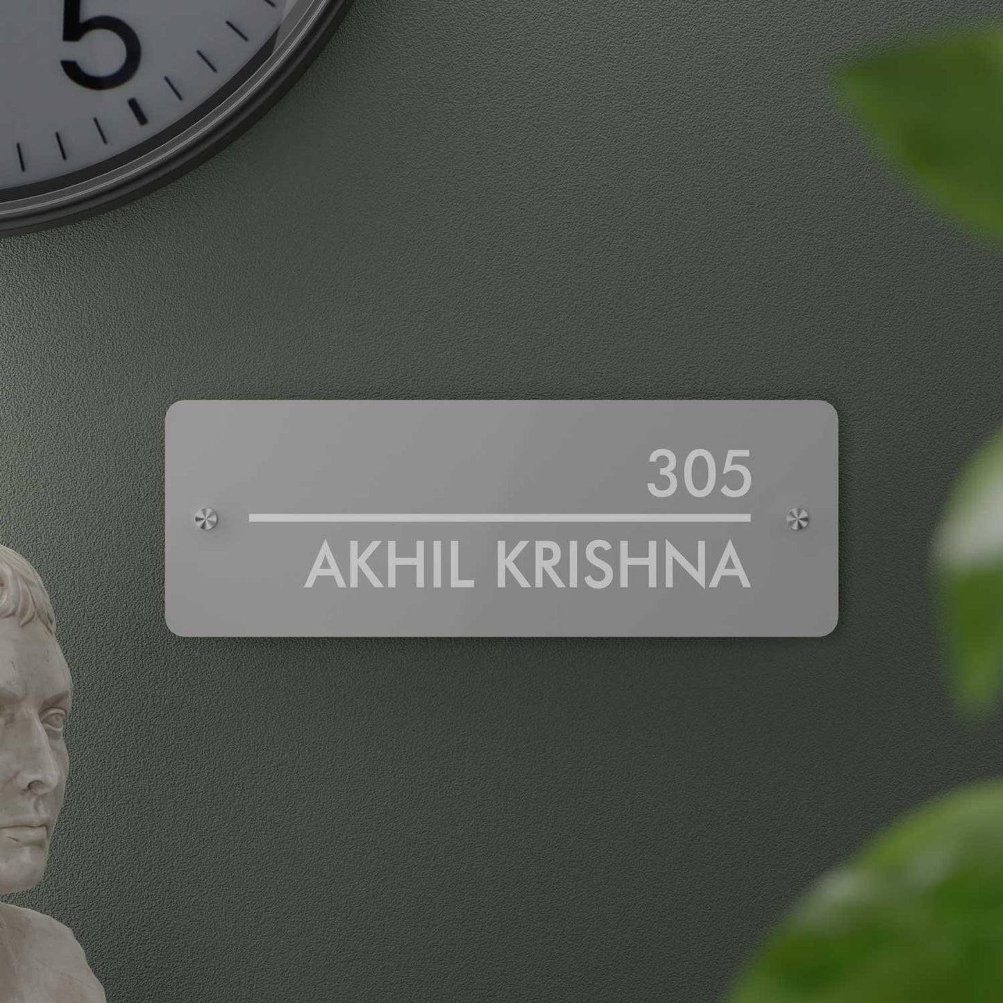 Futura (Glossy Grey) - Contemporary House Number/Name Sign - Housenama