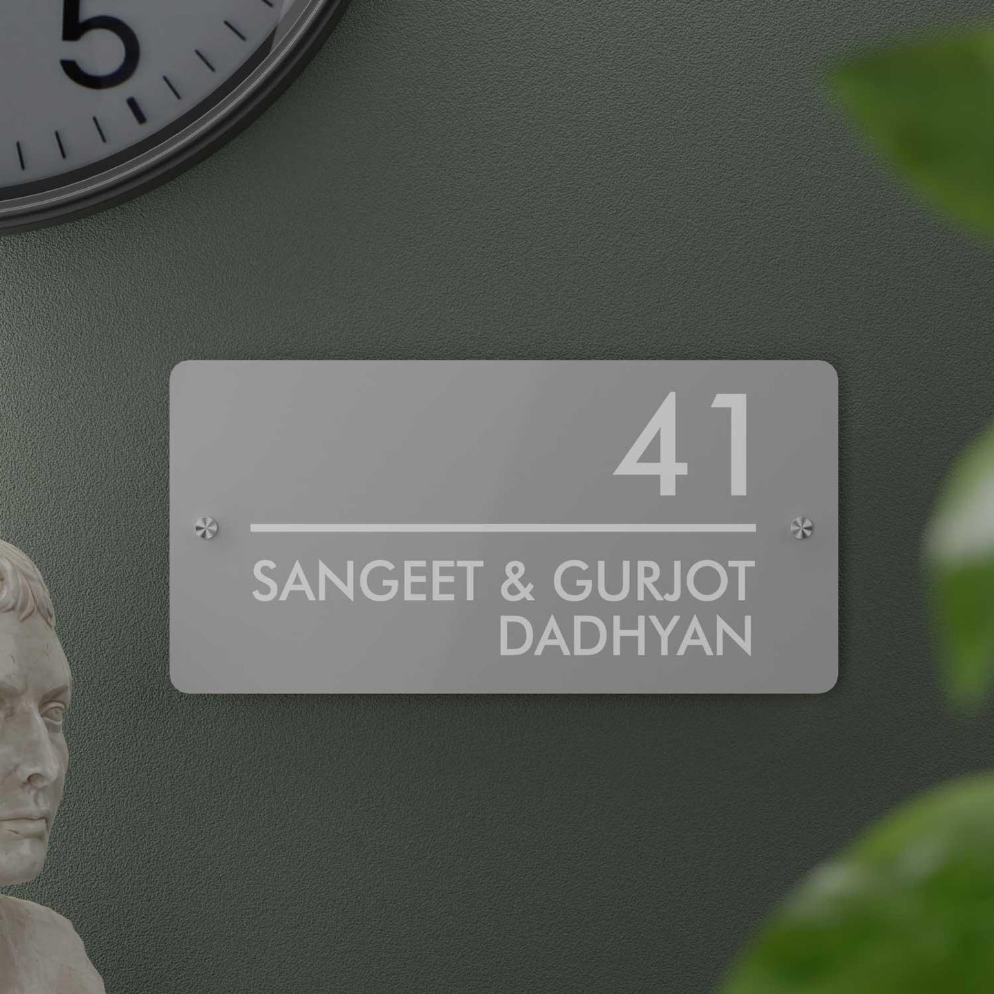 Futura (Glossy Grey) - Contemporary House Number/Name Sign - Housenama