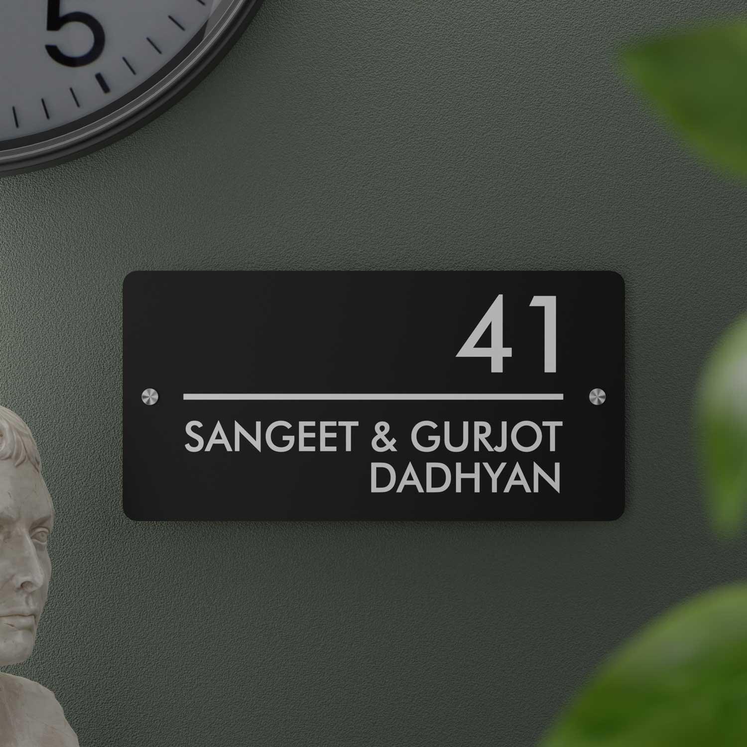 Futura (Matte Black) - Contemporary House Number/Name Sign - Housenama