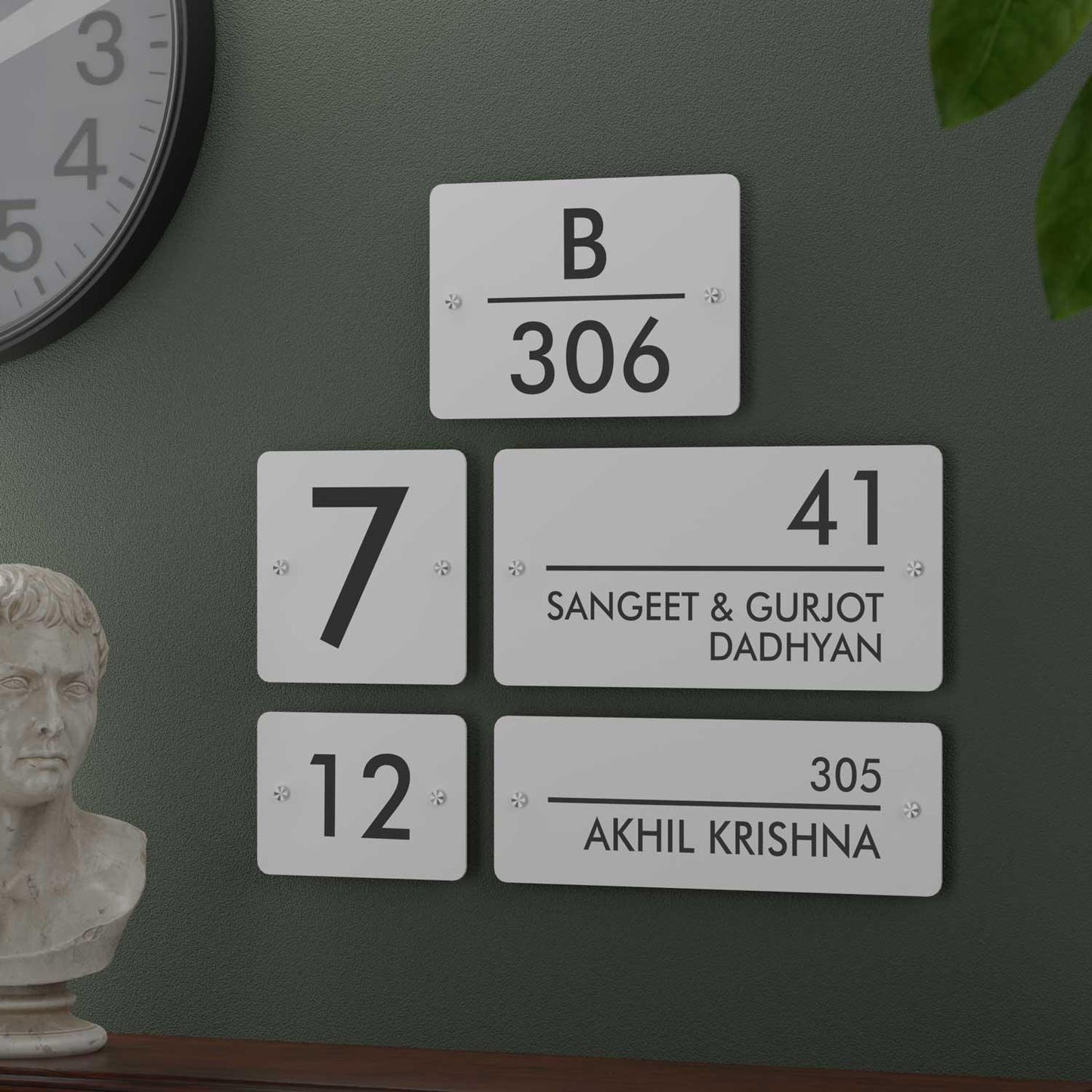 Futura (Matte White) - Contemporary House Number/Name Sign - Housenama