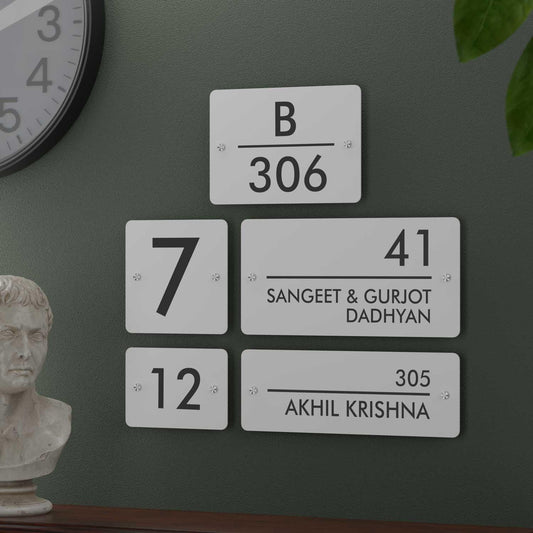Futura (Matte White) - Contemporary House Number/Name Sign - Housenama