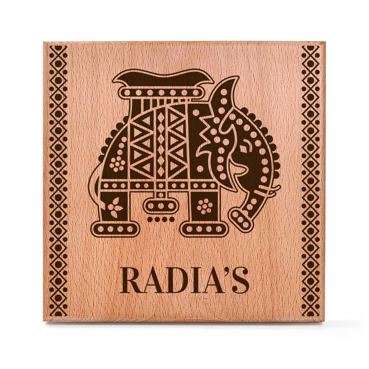 Gajapati (Lippan) - Wooden Name Plate - Housenama