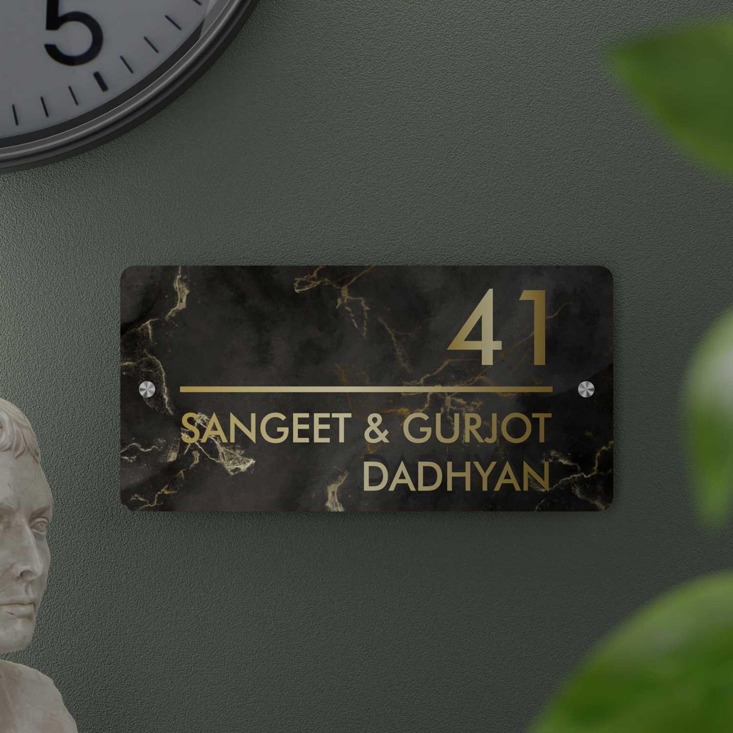 Golden Portoro - Contemporary House Number/Name Sign - Housenama