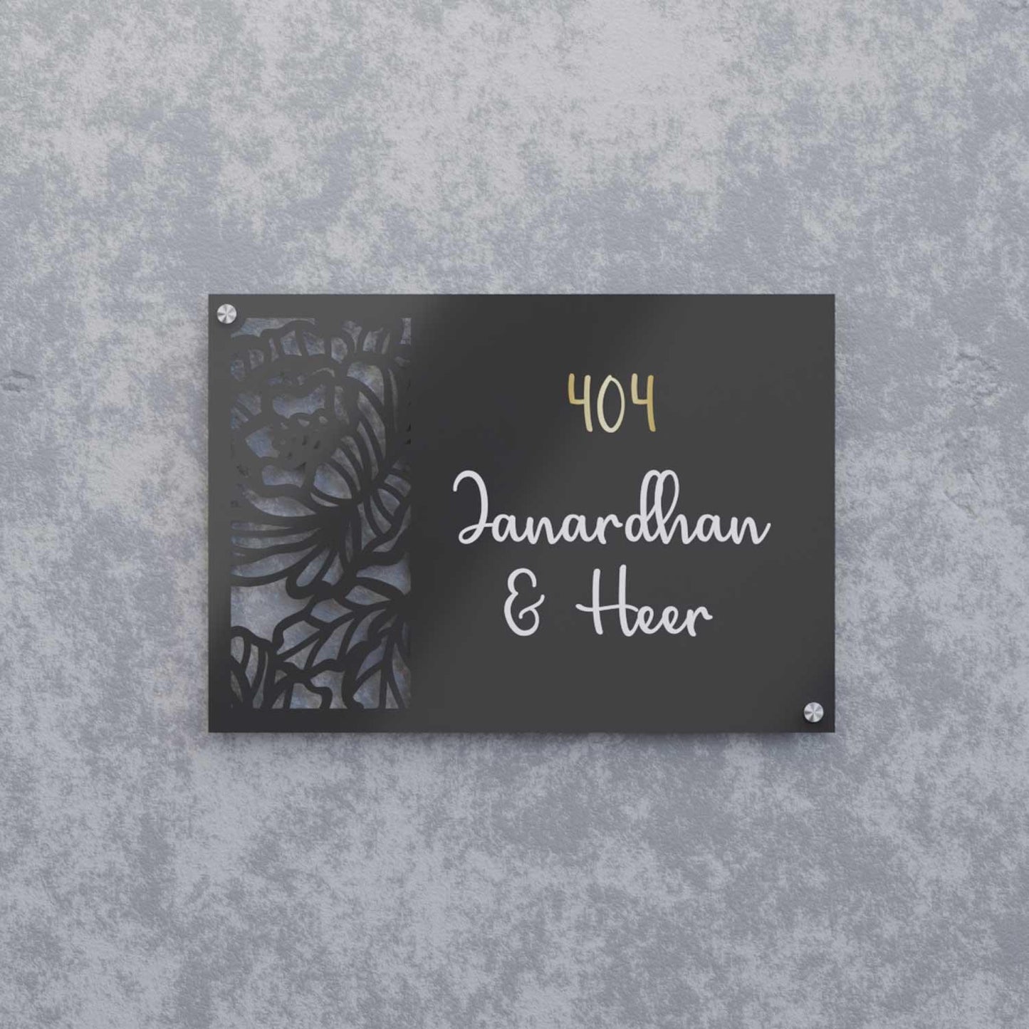 Gulshan - Steel Name Plate - Housenama