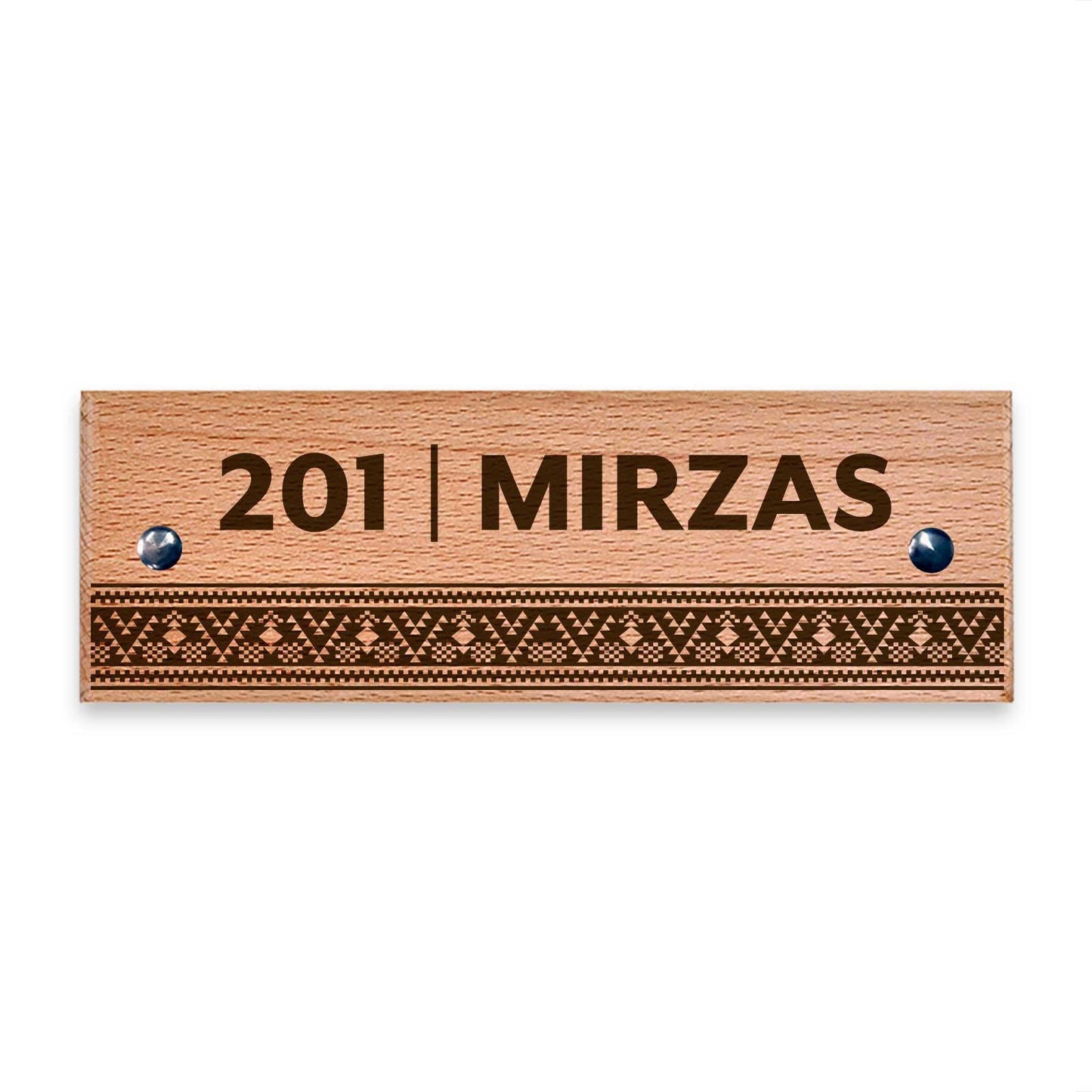 Ikat - Wooden Name Plate - Housenama