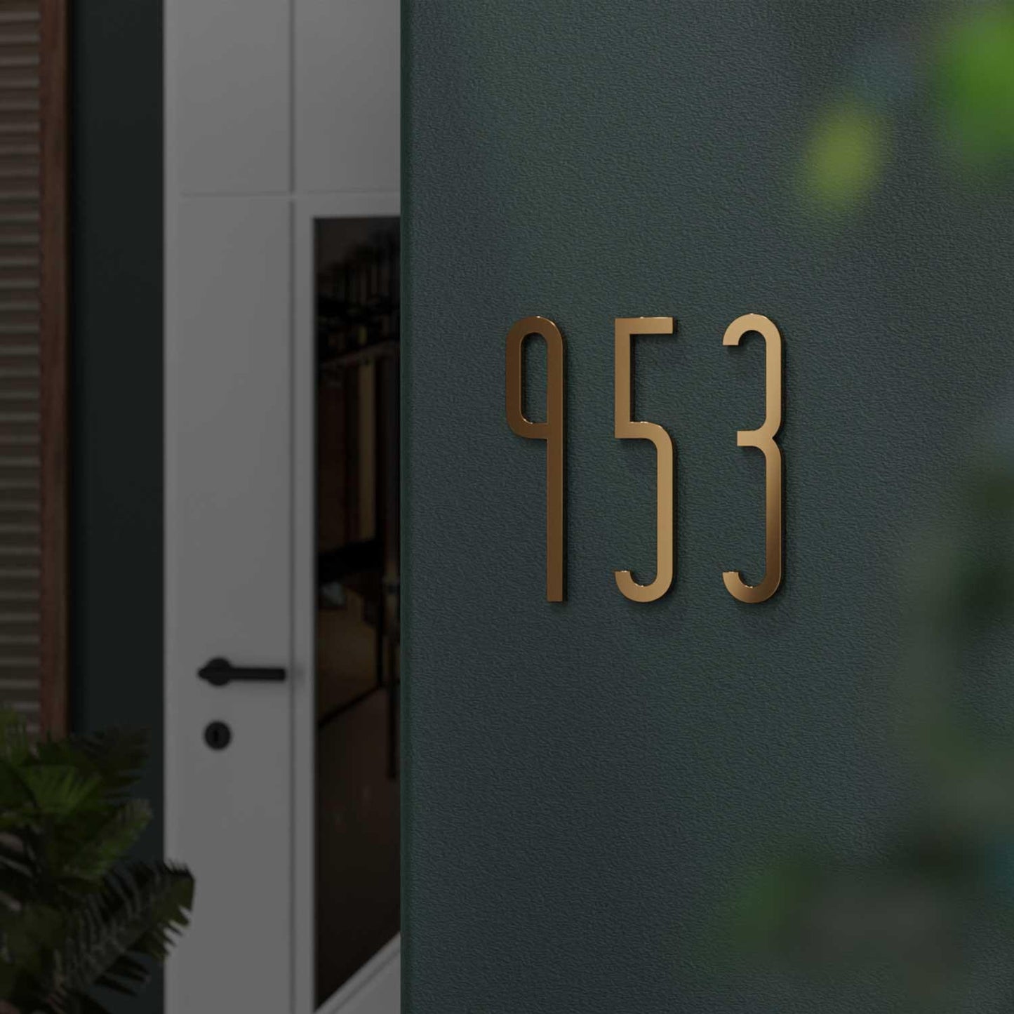 Komoda - Modern Brass Door Numbers & Letters - Housenama