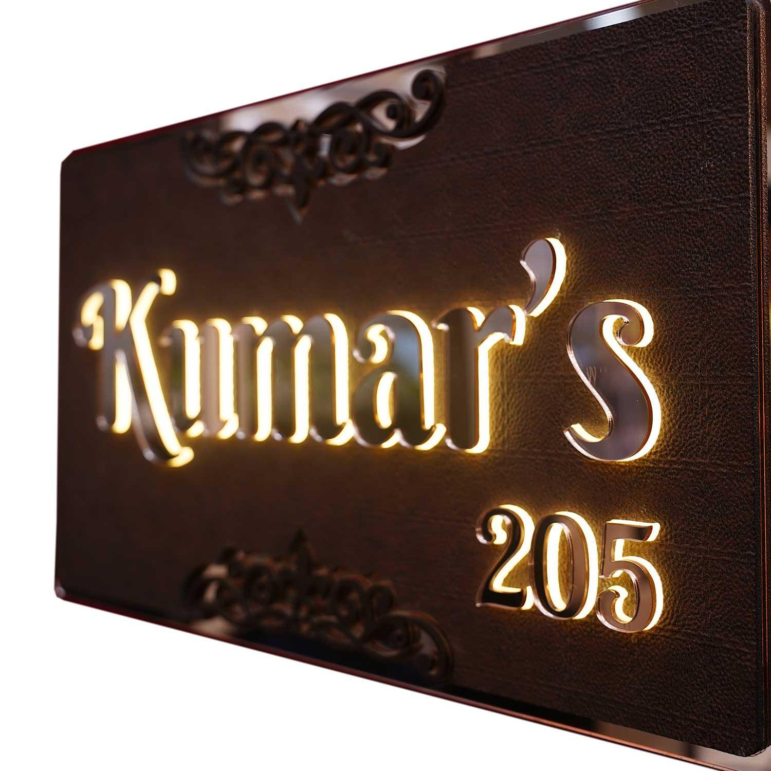 Kumar - Decorative LED Name Plate - Housenama