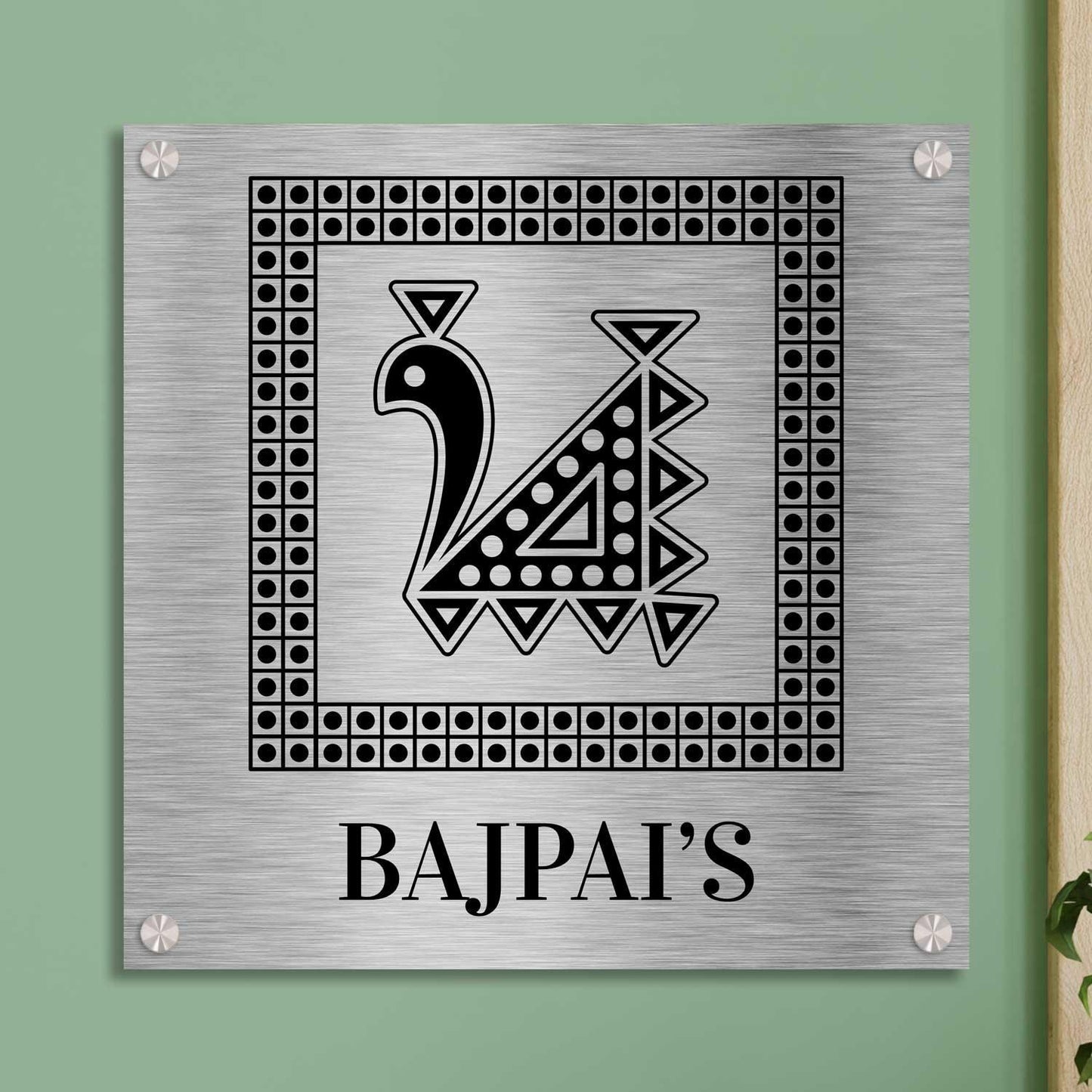 Morasana (Lippan) - Stainless Steel Name Plate - Housenama