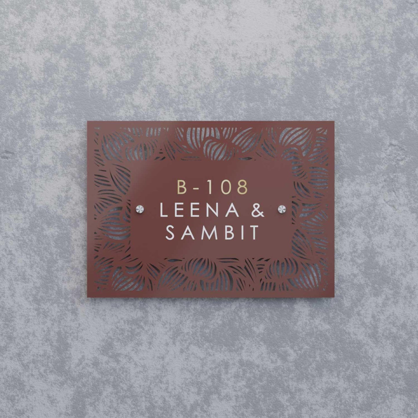 Niloufer - Steel Name Plate - Housenama