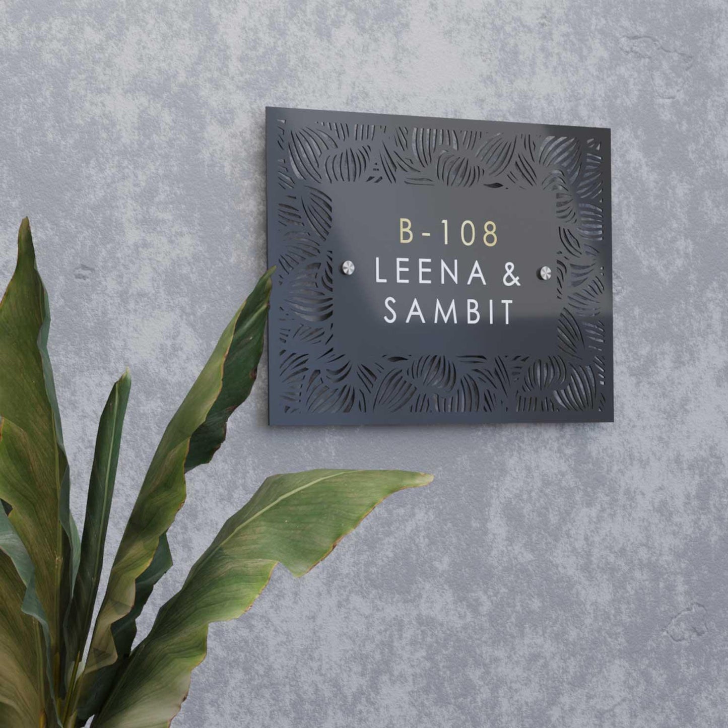 Niloufer - Steel Name Plate - Housenama
