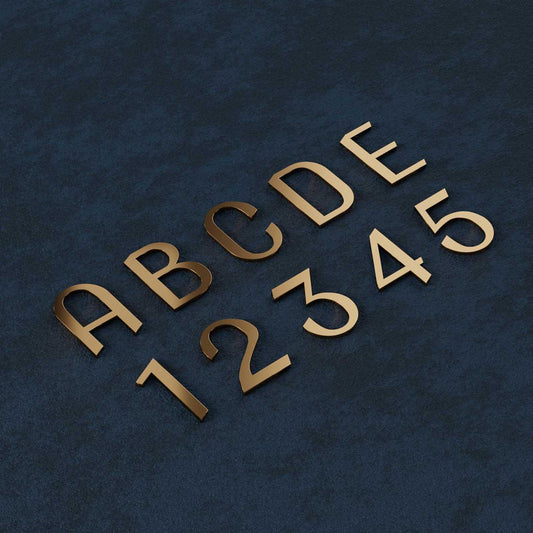 Nova - Elegant Brass Door Numbers & Letters - Housenama