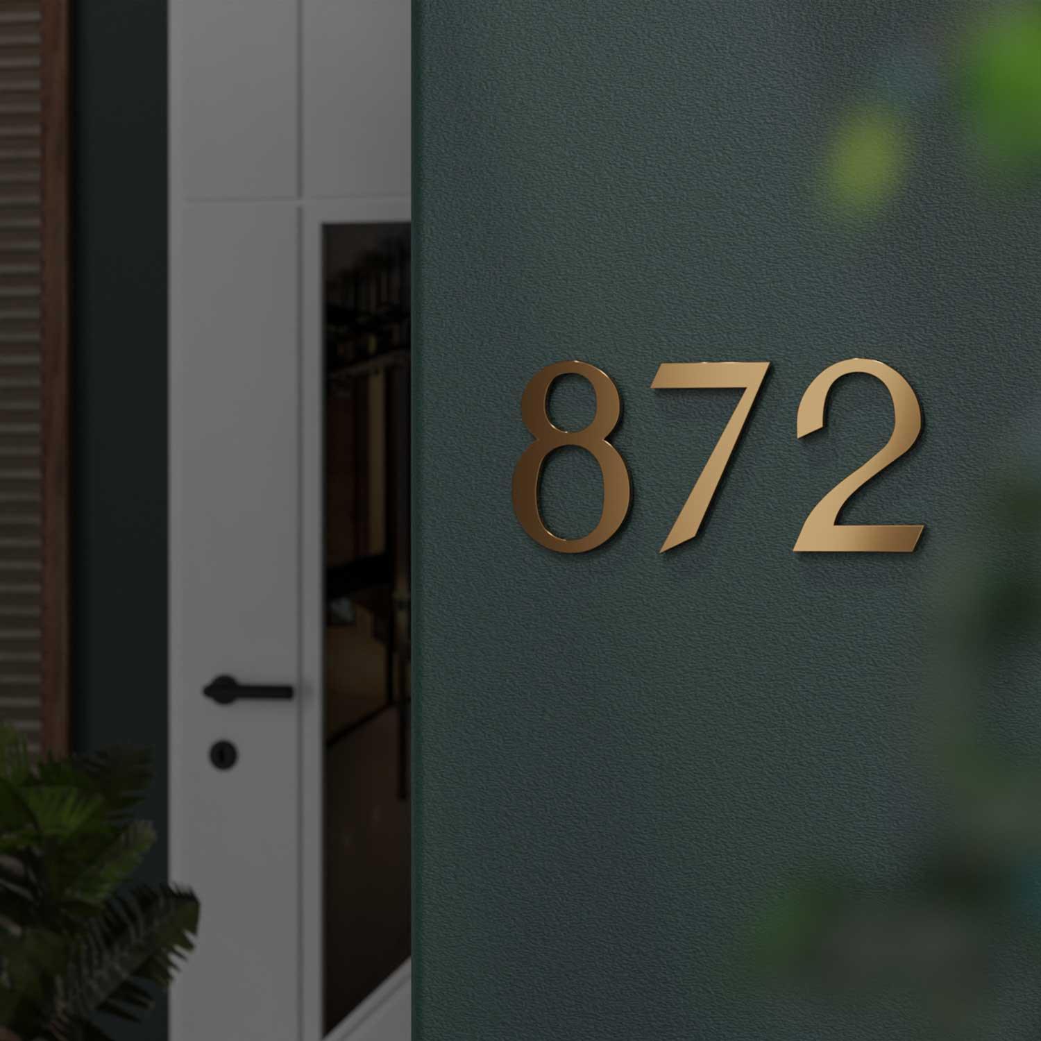 Nova - Elegant Brass Door Numbers & Letters - Housenama