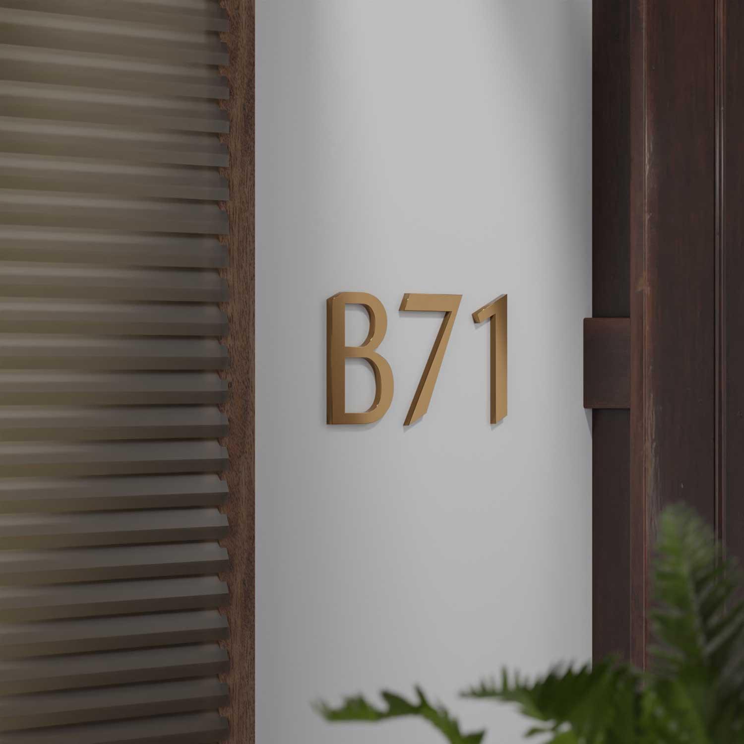 Nova - Elegant Brass Door Numbers & Letters - Housenama