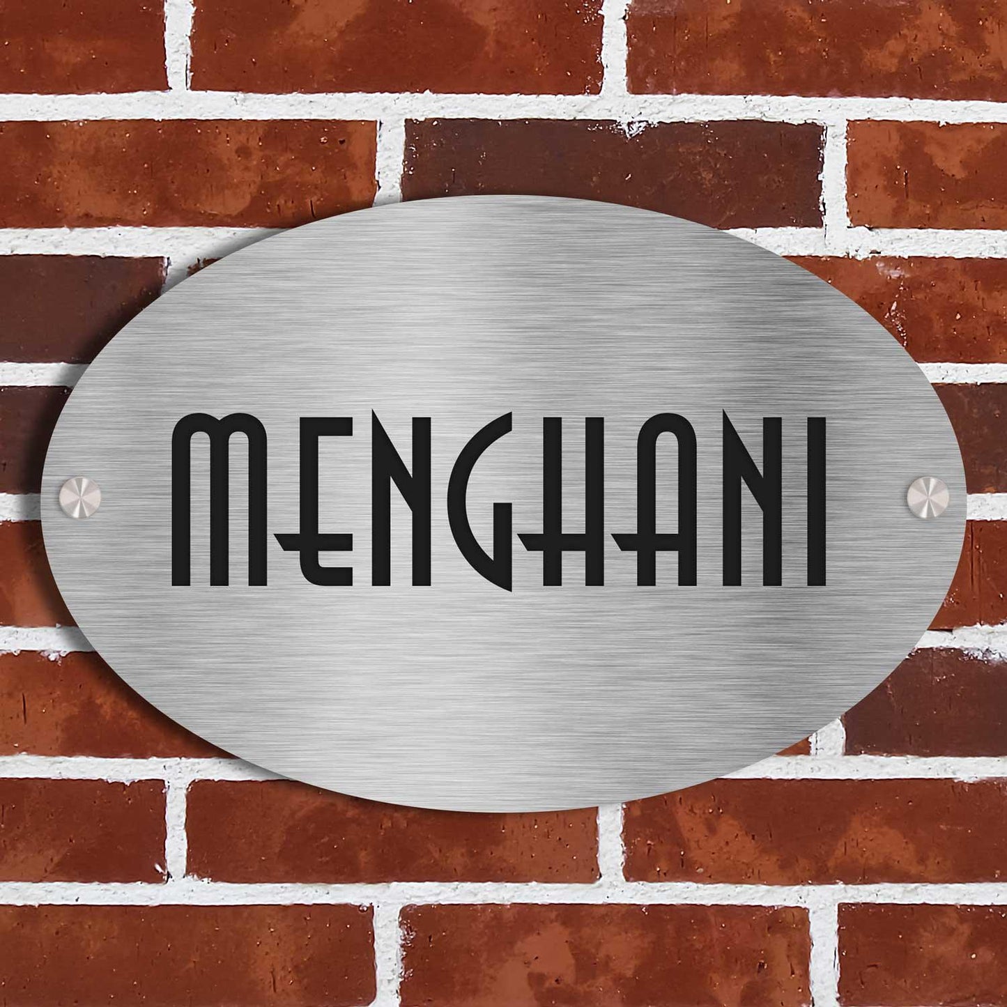 Ovalica - Stainless Steel Name Plate - Housenama