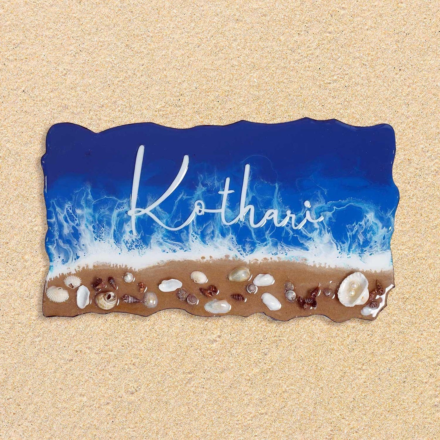 Palolem - Beach-themed Resin Nameplate - Housenama