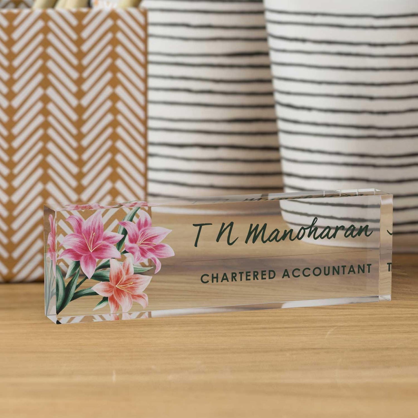 Posy - Acrylic Desk Name Plate - Housenama