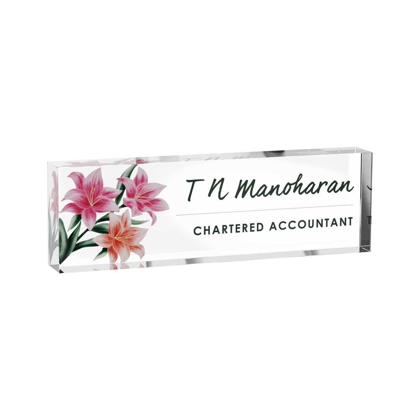Posy - Acrylic Desk Name Plate - Housenama