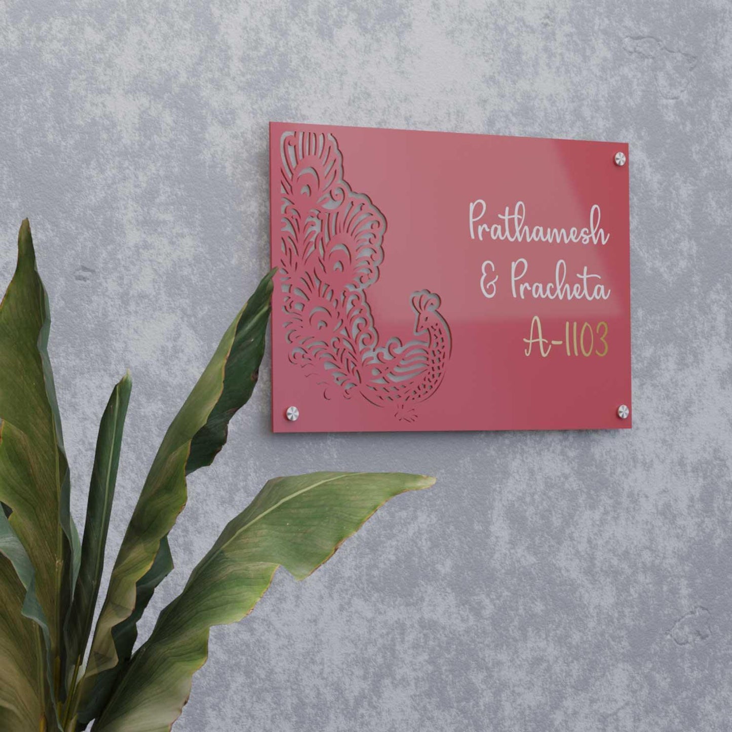 Raqs-E-Taus - Steel Name Plate - Housenama