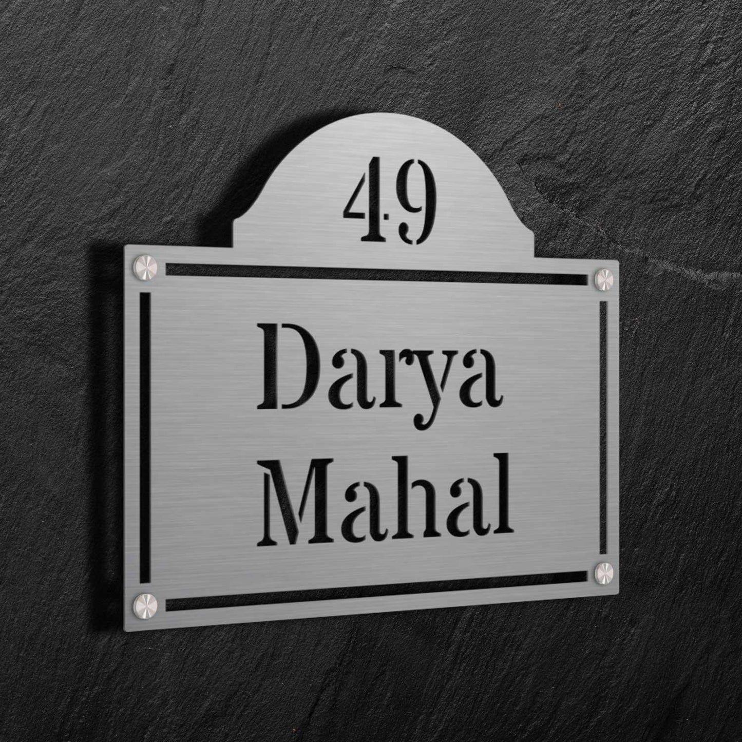 River Road - Stainless Steel Name Plate - Housenama