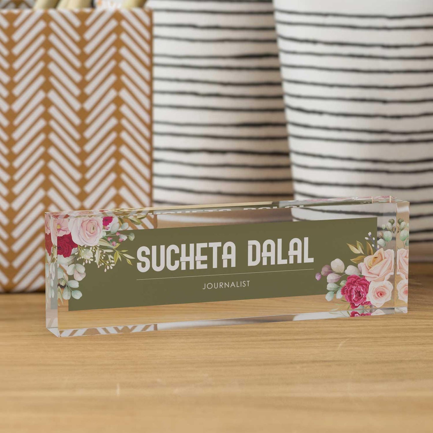 Rosalia - Acrylic Desk Name Plate - Housenama