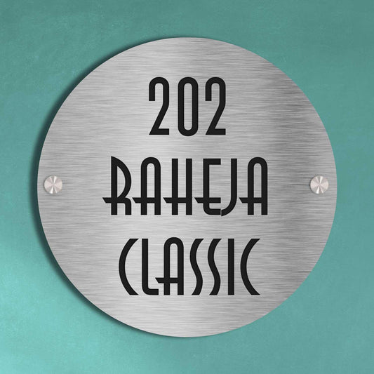 Roundica - Stainless Steel Name Plate - Housenama