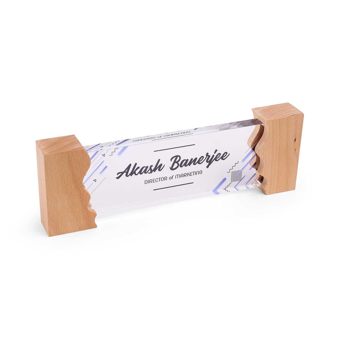 Shooting Star Desk Name Plate with Wooden Stand - Housenama