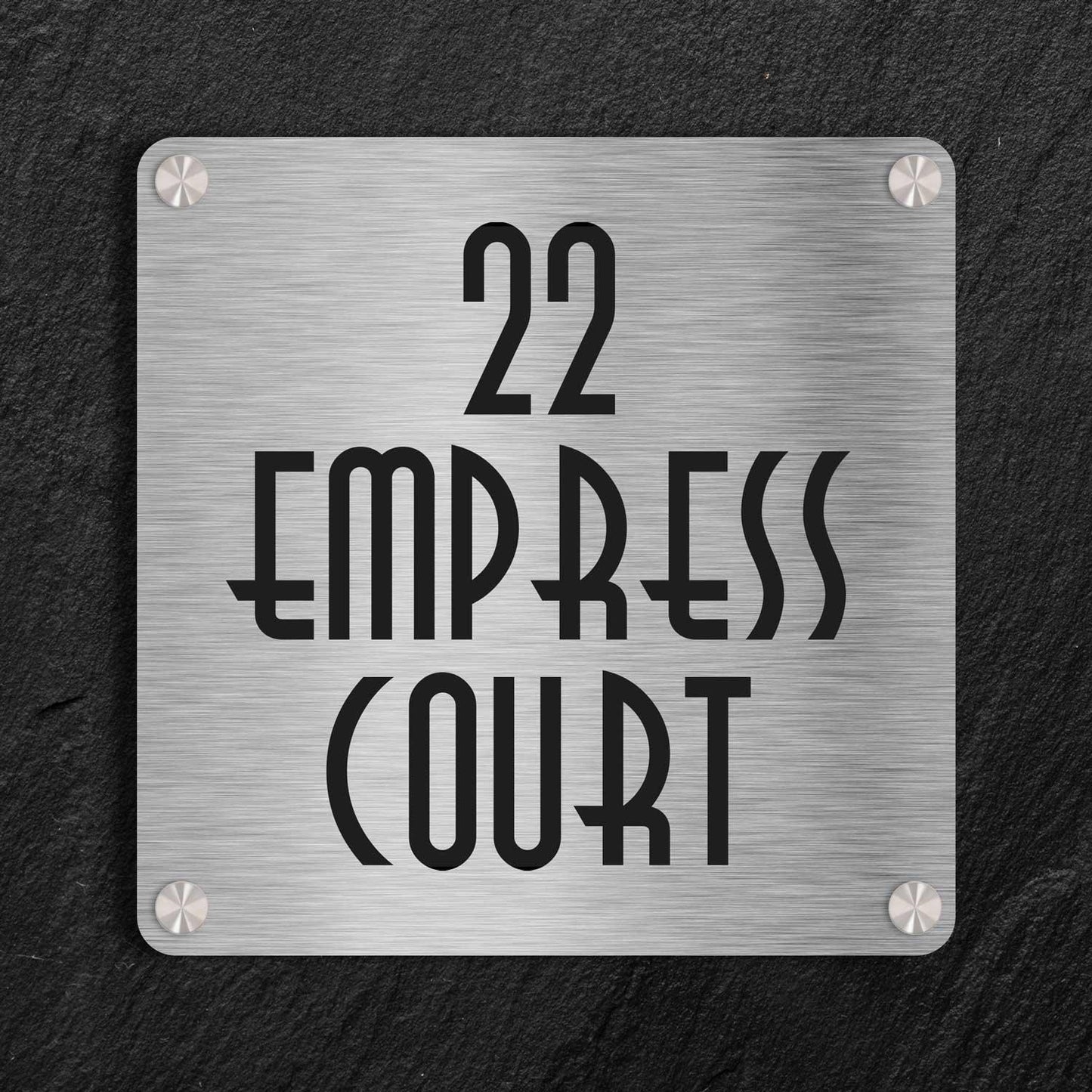 Squarica - Stainless Steel Name Plate - Housenama