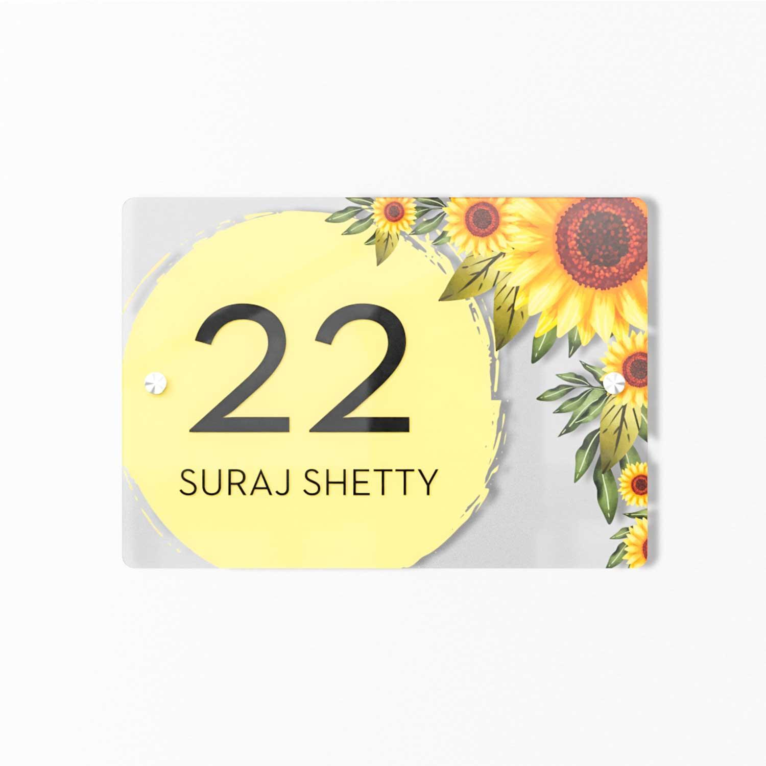 Sunflower - Vintage House Number/Name Sign - Housenama