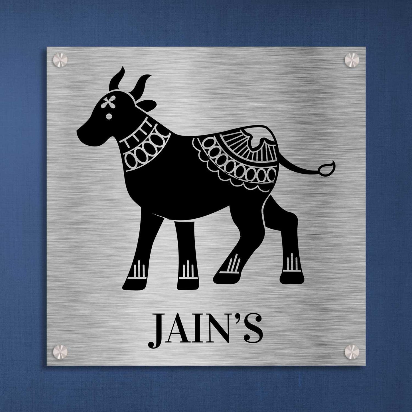 Surabhi (Bidri) - Stainless Steel Name Plate - Housenama