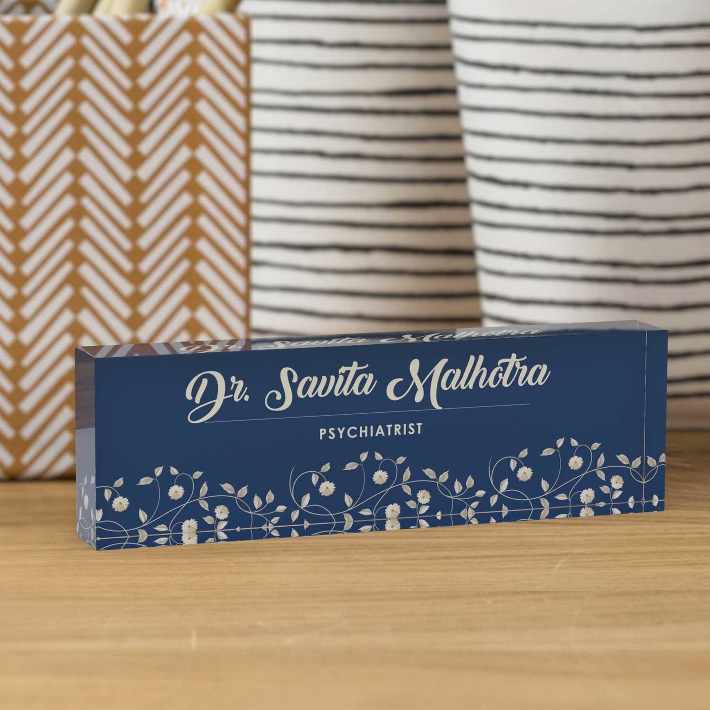 Tendril - Acrylic Desk Name Plate - Housenama