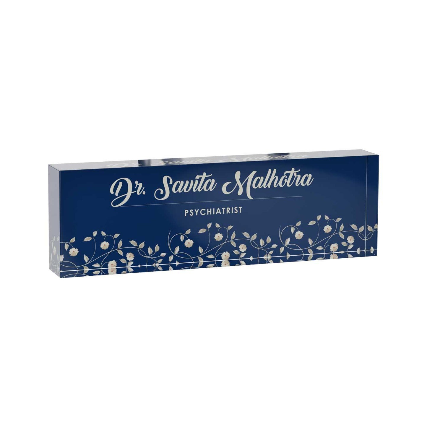 Tendril - Acrylic Desk Name Plate - Housenama