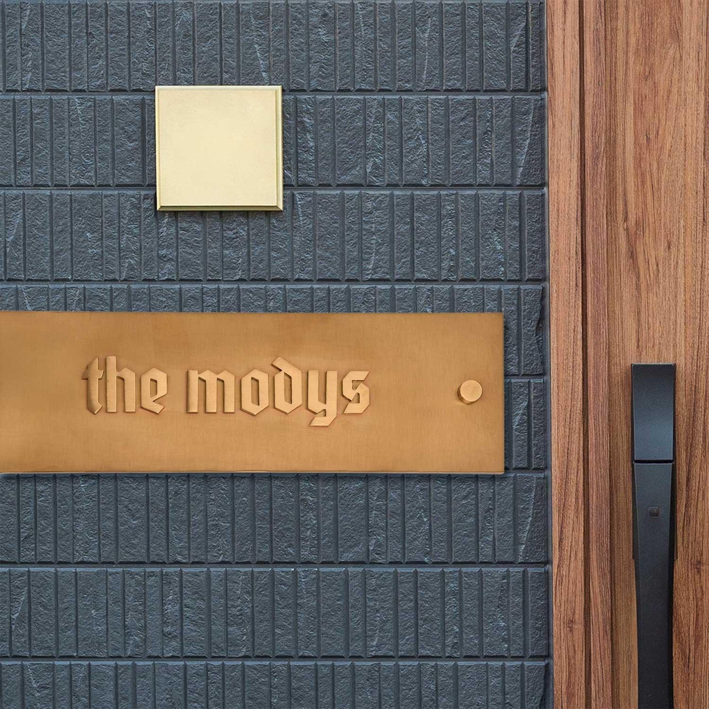 The Mody's - Brass Finish Name Plate - Housenama