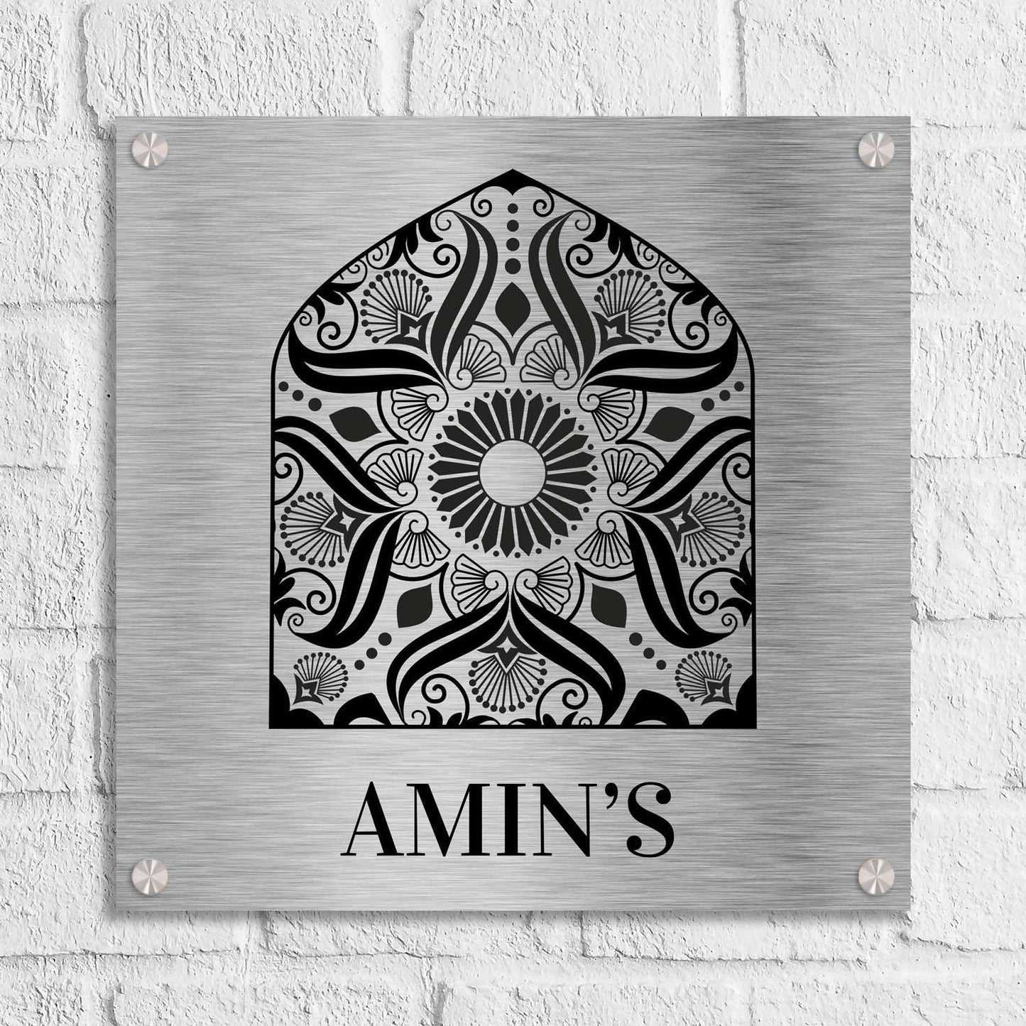 Vatayaman (Bidri) - Stainless Steel Name Plate - Housenama