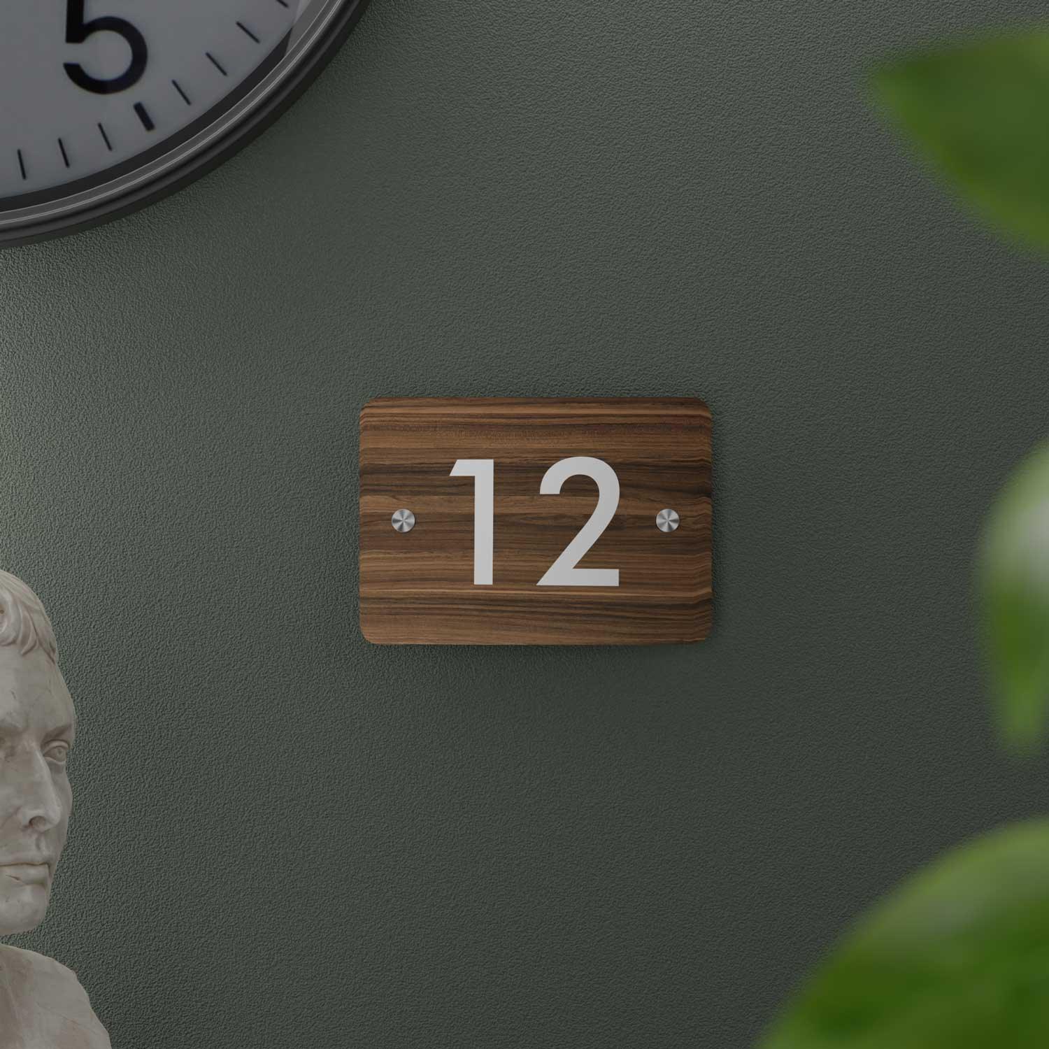 Walnut - Contemporary House Number/Name Sign - Housenama