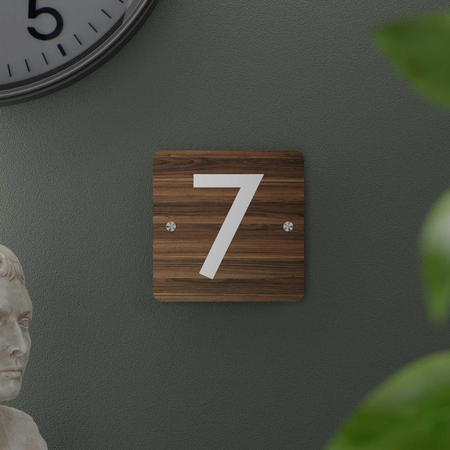 Walnut - Contemporary House Number/Name Sign - Housenama