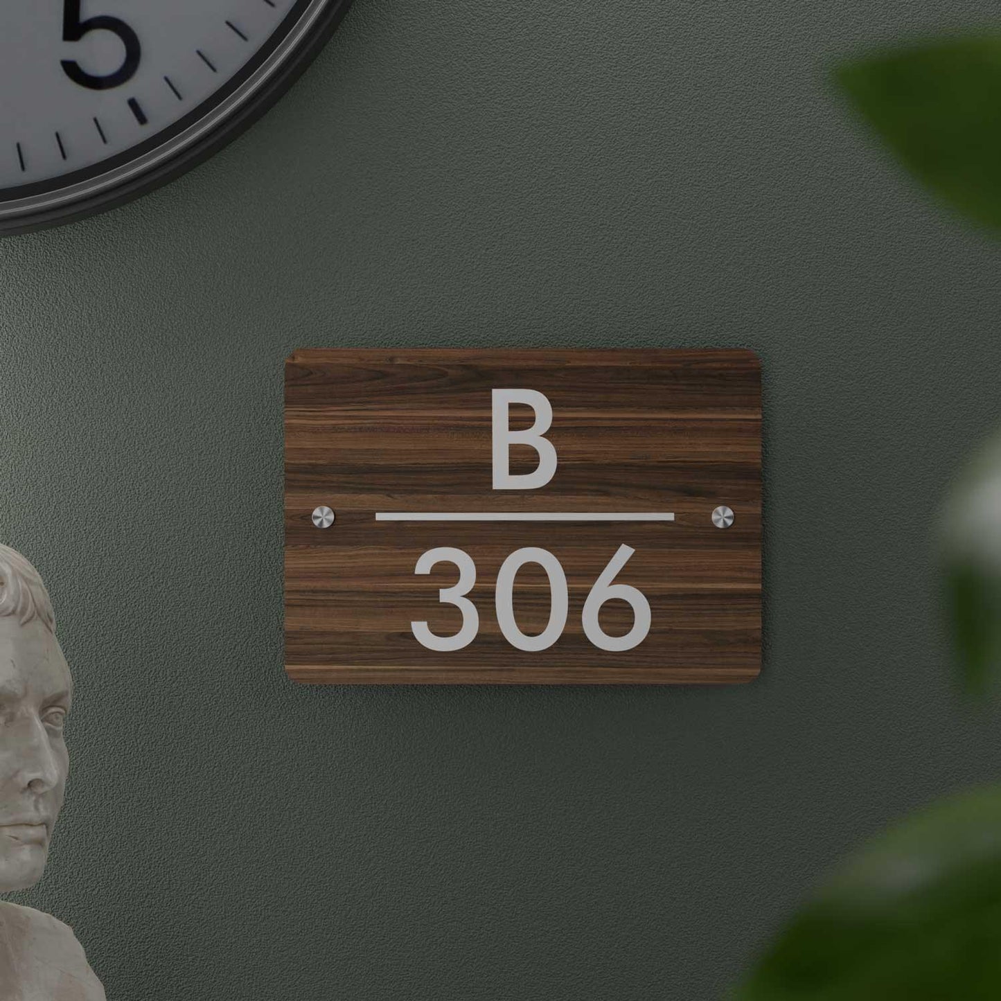Walnut - Contemporary House Number/Name Sign - Housenama