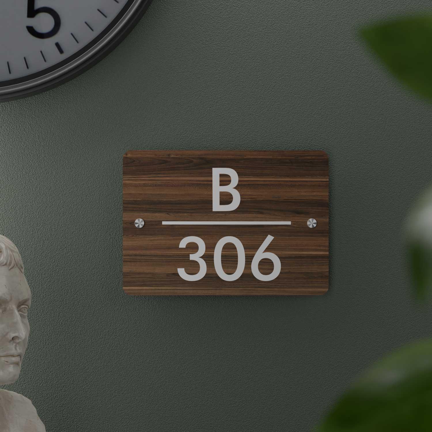 Walnut - Contemporary House Number/Name Sign - Housenama