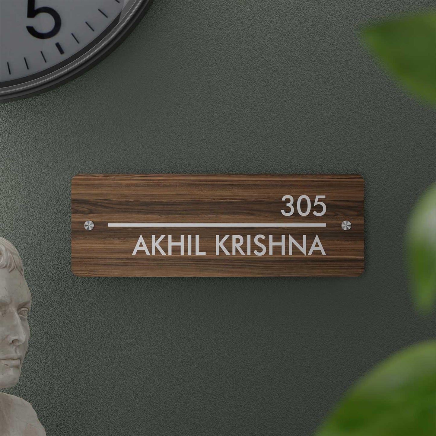 Walnut - Contemporary House Number/Name Sign - Housenama