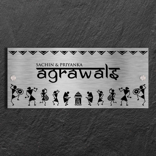 Warli - Stainless Steel Name Plate - Housenama