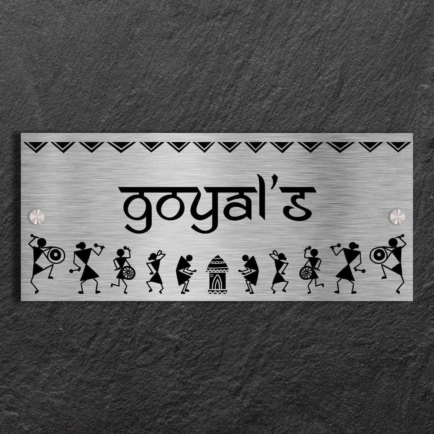 Warli - Stainless Steel Name Plate - Housenama