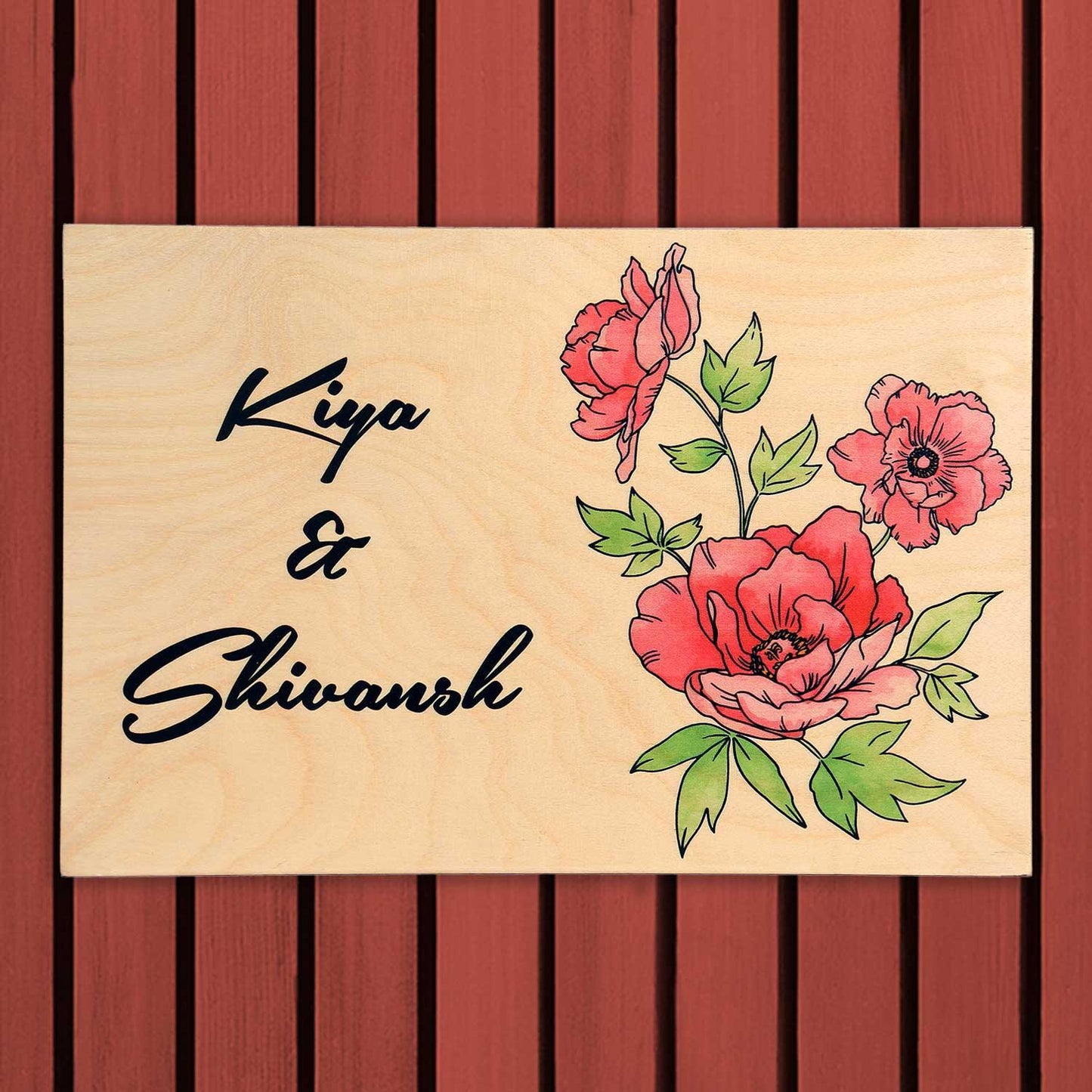 Wonderblooms - Wooden Name Plate - Housenama