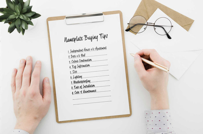 A list of key factors to consider before buying a name-plate