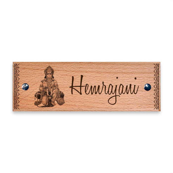 Hanuman - Wooden Name Plate