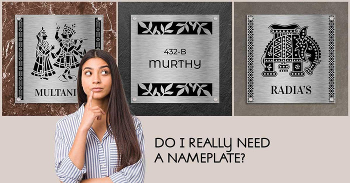Girl wondering if she should buy a nameplate for her house