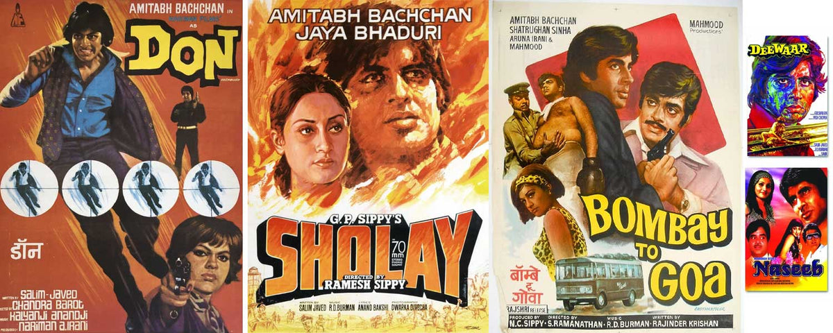 Old Bollywood Posters featuring Amitabh Bachchan