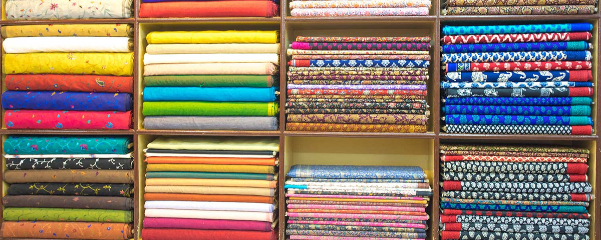 Colourful Fabrics in an Indian cloth shop