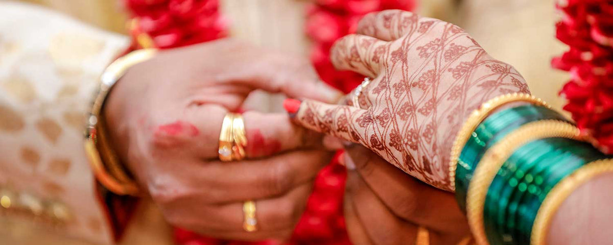 Bride and groom hands, Indian Wedding