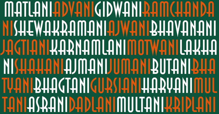 Word cloud of Sindhi surnames