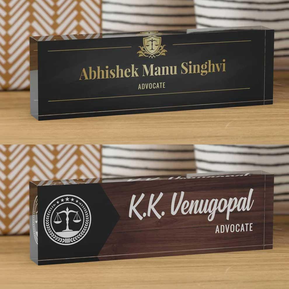 Desk Name Plates for Advocates & Lawyers - Housenama