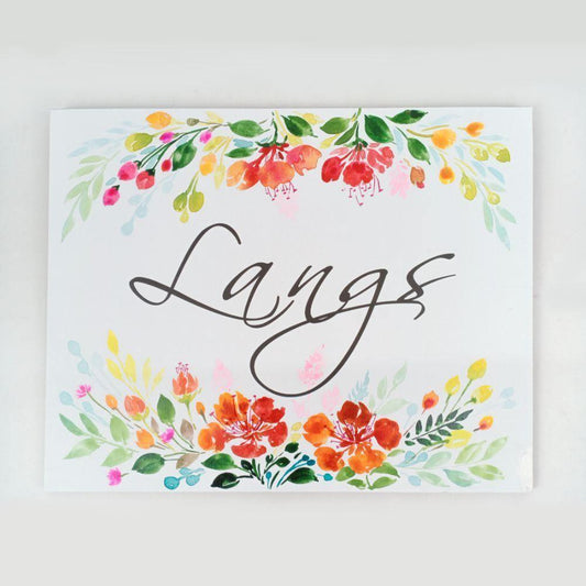 Gulmohar - Hand-painted Floral Nameplate - Rectangle